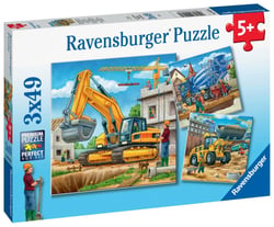 Puzzle 3 x 49 pièces - Grands véhicules de construction -Ravensburger