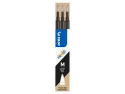 Lot de 3 recharges encre effaçable Pilot - FriXion Ball & FriXion Clicker - Noir - Pointe moyenne
