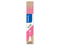 Lot de 3 recharges encre effaçable Pilot - FriXion Point & Clicker - Rose - Pointe moyenne 