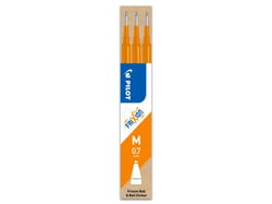 Lot de 3 recharges encre effaçable Pilot - FriXion Point & Clicker - Orange - Pointe moyenne 