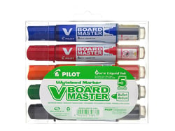 Pochette de 5 marqueurs - V-Board Master - Pointe conique moyenne - Pilot