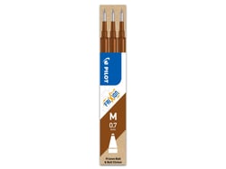 Lot de 3 recharges encre effaçable Pilot - FriXion Point & Clicker - Marron - Pointe moyenne 