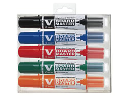 Pochette de 5 marqueurs - V-Board Master - Pointe conique fine - Pilot