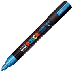 Marqueur Posca - Pointe conique moyenne - Bleu métal - PC5M