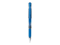 Stylo roller - Bleu métallique - Signo Broad grip - Pointe large - Uni-ball