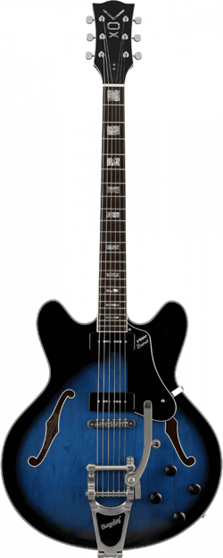 Vox Bobcat V90 - Guitare électrique - Quart de caisse - Bigsby Sapphire Blue