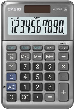 Calculatrice de bureau Casio - Professionnel - MS-100F - Gris