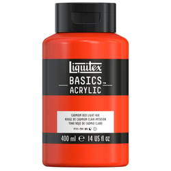 Acrylique Liquitex Basics - 400 ml - ton rouge cadmium clair