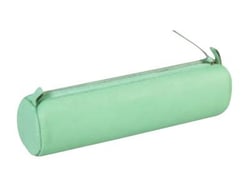 Trousse Clairefontaine - cuir - 1 compartiment - Ronde - Vert pistache