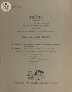 Contribution à l'étude de la diffusion magnétique des neutrons - Thèses présentées à la Faculté des sciences de l'Université de Paris pour obtenir le grade de Docteur ès sciences physiques