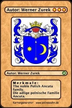 The noble Polish Ancuta family. Die adlige polnische Familie Ancuta.