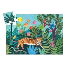 Puzzle silhouette - Balade du tigre - 24 pièces 