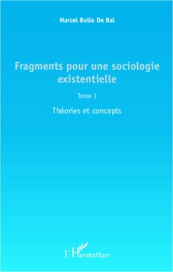 Fragments pour une sociologie existentielle (Tome 1) - Théories et concepts