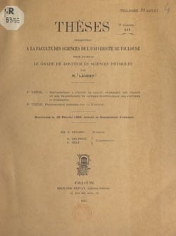 Contribution à l'étude du calcul numérique des champs et des trajectoires en optique électronique des systèmes cylindriques - Suivi de Propositions données par la Faculté : recherches récentes concernant les applications du calcul matriciel aux réseaux...