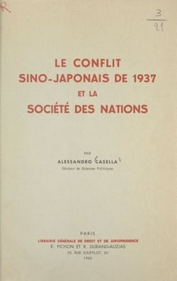 Le conflit sino-japonais de 1937 et la Société Des Nations