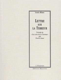 Lettre sur la terreur - précédé de LA VOIX DE LA TERREUR