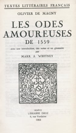 Les Odes amoureuses de 1559