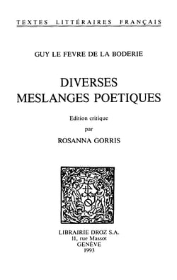 Diverses Meslanges poetiques
