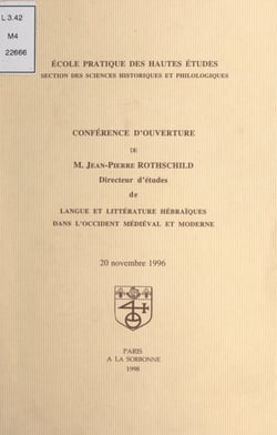 Conférence d'ouverture de M. Jean-Pierre Rothschild - 20 novembre 1996