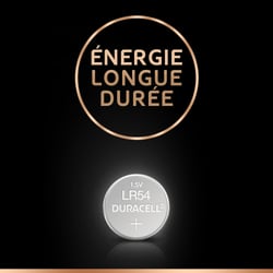 Pile alcaline Duracell spéciale LR54 1,5 V, pack de 2 (189 / 191 / V10GA / LR1130)