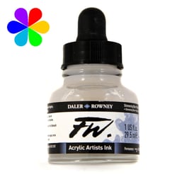 Daler-Rowney FW Artists' - Encre - permanent - bleu brillant - transparent - encre pigmentée acrylique - 29.5 ml