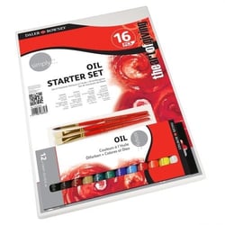 Coffret découverte peinture à l'huile - 12 tubes de 12 ml et 3 pinceaux - Daler-Rowney