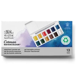 Lot de 12 1/2 godets de peinture aquarelle Winsor & Newton - Cotman Watercolour - Fine - Opaque