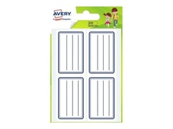 20 étiquettes scolaires - bleues - 36 x 56 mm