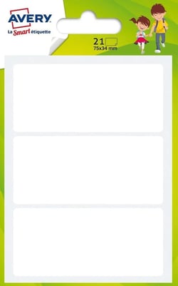 21 étiquettes multi-usages - blanches - 34 x 75 mm