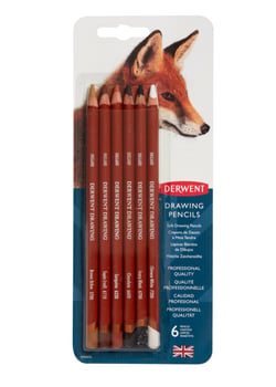 6 crayons pour l'esquisse et le dessin Derwent