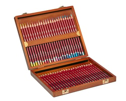Coffret bois 48 crayons pastels Derwent
