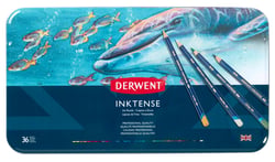 Coffret dessin en métal - Derwent - Inktense - 36 crayons