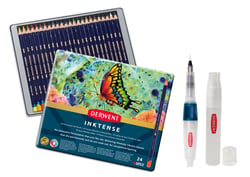 Lot de 26 crayons aquarellables et accessoires Derwent - Inktense