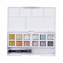 Set de 12 1/2 godets - Peinture aquarelle Derwent - Métallique