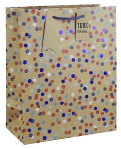 Sac cadeau format L - pois kraft