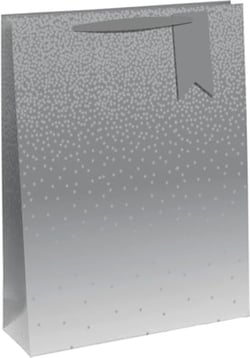 Sac cadeau format L - Pluie étoiles argent
