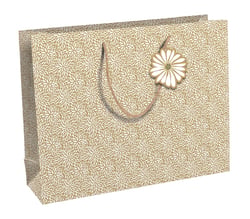  Clairefontaine - Sac Cadeau 37,3x11,8x27,5cm Kraft fleurs blanches brun