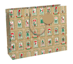 Sac shopping  - Esprit de Noël - Kraft - 37,3x11,8x27,5cm