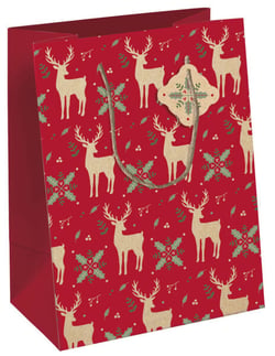 Sac cadeau Clairefontaine - Lovely Home Red - Taille L 26,5 x 14 x 33 cm