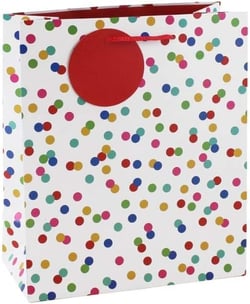 Sac cadeau à pois - taille M - 21,5 x 10,2 x 25,3 cm