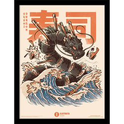 Affiche encadrée Ilustrata - Sushi dragon - 30 x 40 cm