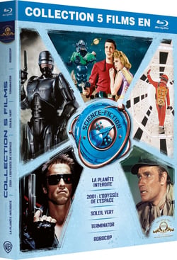 Collection 5 films Science-fiction : La Planète interdite + 2001 : L'Odyssée de l'espace + Soleil vert + Terminator + Robocop