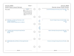 Recharge agenda civil semaine/2 pages 2023 - 8,1 x 12 cm - Filofax - Blanc