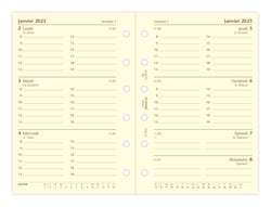 Recharge agenda civil semaine/2 pages 2023 - 8,1 x 12 cm - Filofax - Crème