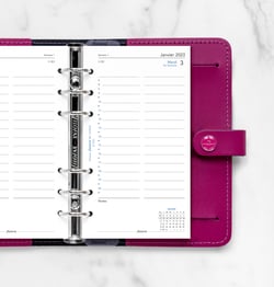 Recharge agenda civil 1 jour/page 2023 - 9,5 x 17,1 cm - Filofax - Blanc