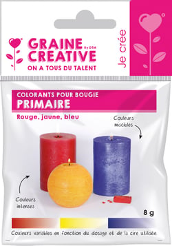 Colorants pour bougie Graine Créative - Rouge jaune bleu - 8 g