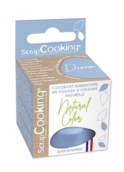 Colorant alimentaire en poudre d'origine naturelle ScrapCooking® - Denim - 10 g