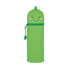 Trousse 2-en-1 ronde 1 compartiment Legami - Vert - Dinosaure Kawaii