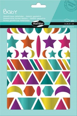 Gommettes géométriques - métal - 14,8 x 21 cm - 6 planches