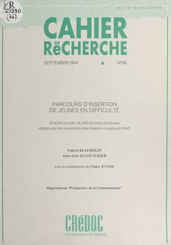 Parcours d'insertion de jeunes en difficulté - Étude réalisée à la demande de la Délégation interministérielle à l'insertion des jeunes